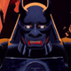 Iron Maiden's mascot Eddie in black samurai armor in the music video for "Stratego."